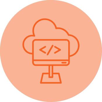 Subscription Based Cloud Application Line Two Tone Circle vector