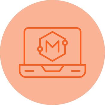 Redis In Memory Cache Line Two Tone Circle vector