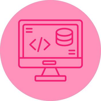 backend servidor lógica icono línea dos tono circulo vector