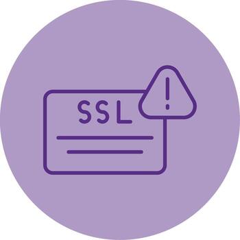 ssl certificado verificación error línea dos tono circulo vector