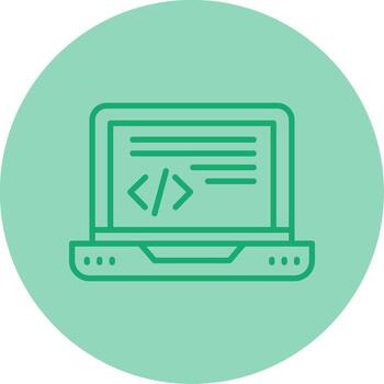 Text Based Code Editor Line Two Tone Circle vector