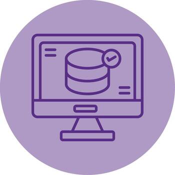 Relational Database Icon Line Two Tone Circle vector