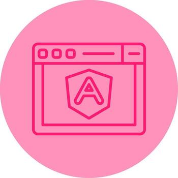 angular Interfaz marco de referencia línea dos tono circulo vector