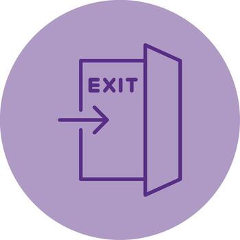 Illuminated Exit Direction Sign Line Two Tone Circle vector