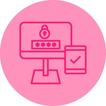 Two Factor Login Verification Line Two Tone Circle vector