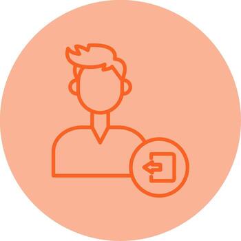 Log Out Account Line Two Tone Circle vector