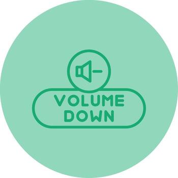 disminución volumen botón línea dos tono circulo vector