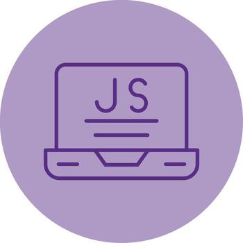 Node js Runtime Environment Line Two Tone Circle vector