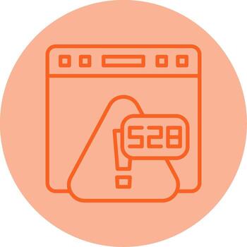 Error 528 Origin DNS Timeout Line Two Tone Circle vector