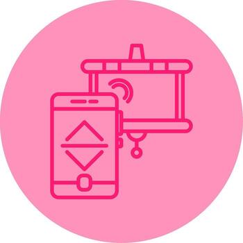 Wireless Presentation Remote Line Two Tone Circle vector