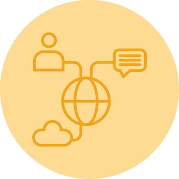 Internal Communication System Unit Line Two Tone Circle vector