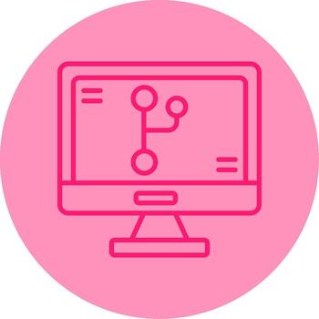 Git Version Control Tool Line Two Tone Circle vector