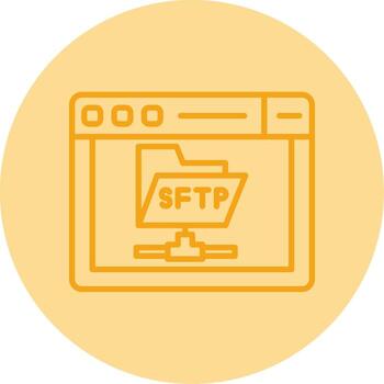 SFTP Secure Transfer Protocol Line Two Tone Circle vector