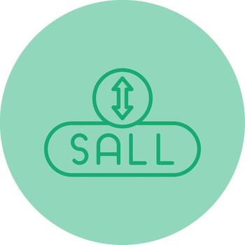 Sell Item Button Line Two Tone Circle vector
