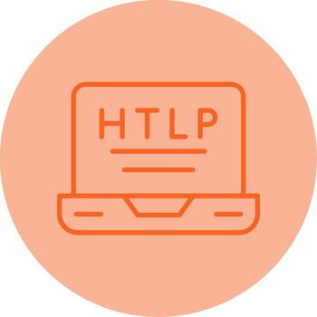HTTPS Secure URL Symbol Line Two Tone Circle vector