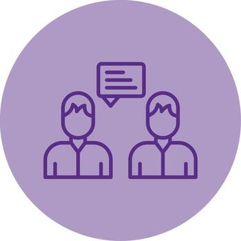Internal Team Chat Platform Line Two Tone Circle vector