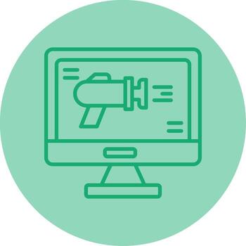 Git Push to Remote Symbol Line Two Tone Circle vector