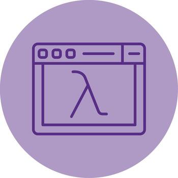 lambda función código bloquear línea dos tono circulo vector