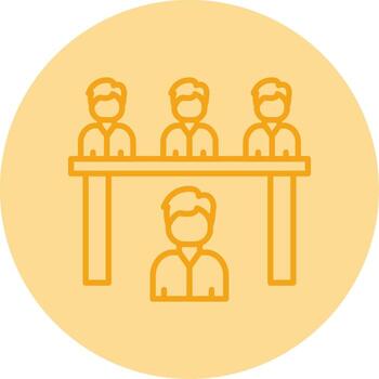 candidato entrevista discusión escena línea dos tono circulo vector