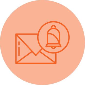 entrante correo electrónico notificación icono línea dos tono circulo vector