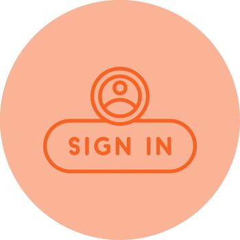 firmar en acceso botón línea dos tono circulo vector