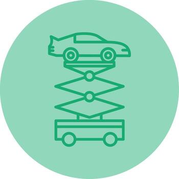 Engine Block Hoist Line Two Tone Circle vector