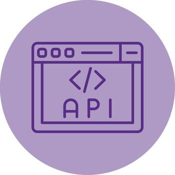 Browser API Function Icon Line Two Tone Circle vector