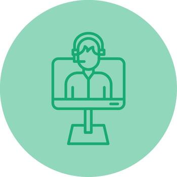 Voice Enabled Virtual Assistant Line Two Tone Circle vector