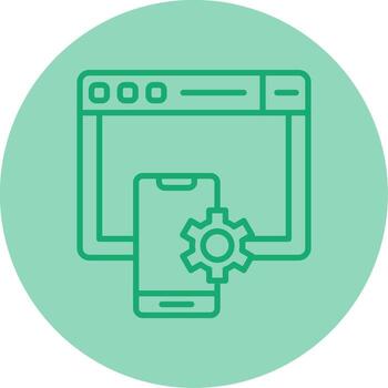 Progressive Web App PWA Line Two Tone Circle vector