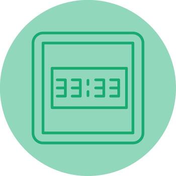 Real Time Digital Display Line Two Tone Circle vector