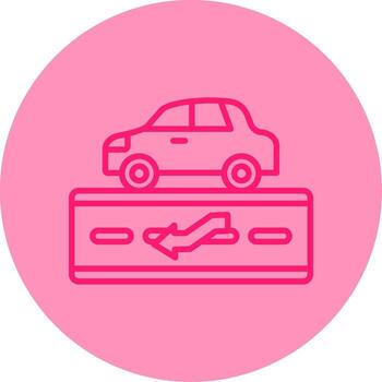 Lane Change Arrow Mark Line Two Tone Circle vector