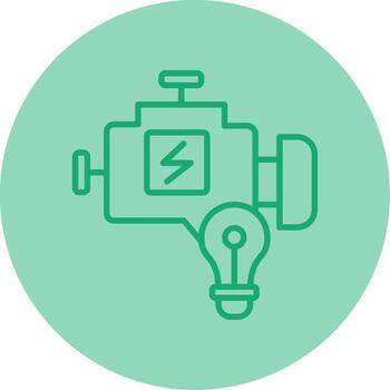 Engine Check Warning Light Line Two Tone Circle vector