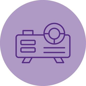 Digital Projector Device Line Two Tone Circle vector