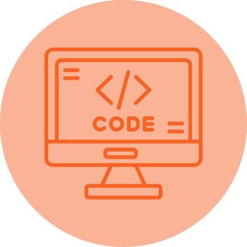 código formateo herramienta icono línea dos tono circulo vector