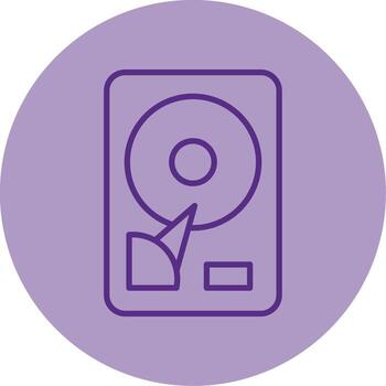 Disk Full Error Line Two Tone Circle vector