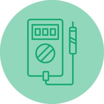 Digital Multimeter Device Line Two Tone Circle vector