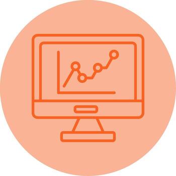 Google Analytics Report Line Two Tone Circle vector