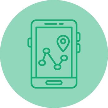 Satellite GPS Navigation Icon Line Two Tone Circle vector