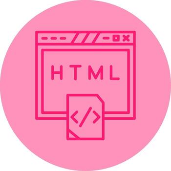 HTML Source Code Snippet Line Two Tone Circle vector
