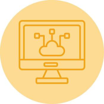 borde informática nodo icono línea dos tono circulo vector