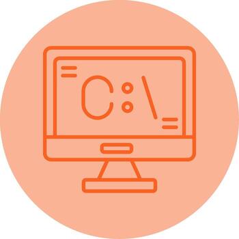 Command Glyph Interface Icon Line Two Tone Circle vector