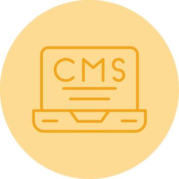 Headless CMS Backend Icon Line Two Tone Circle vector