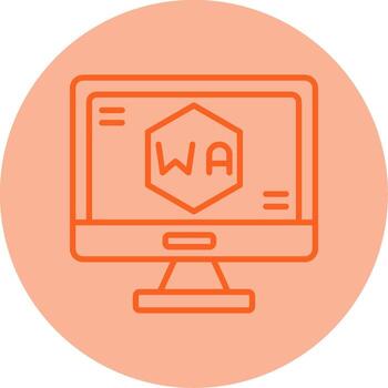 ensamblaje web guión icono línea dos tono circulo vector