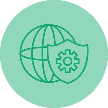 cromo establecido web navegador icono línea dos tono circulo vector