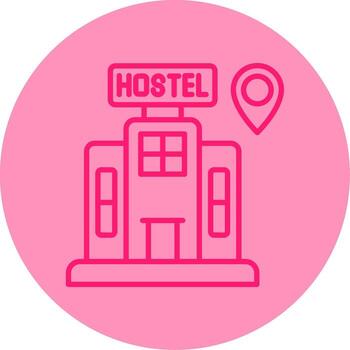 Hostel Map Location Point Line Two Tone Circle vector