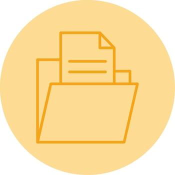 Labeled File Folder Line Two Tone Circle vector