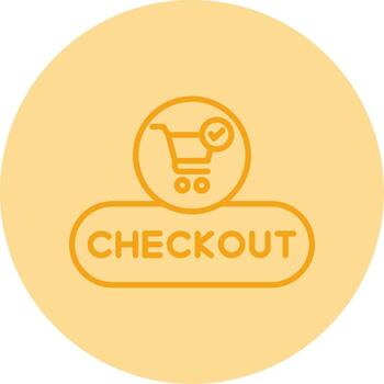 revisa proceso botón línea dos tono circulo vector