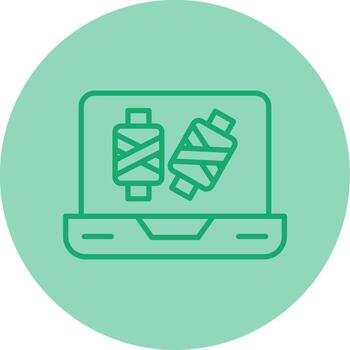 Yarn Dependency Tool Icon Line Two Tone Circle vector