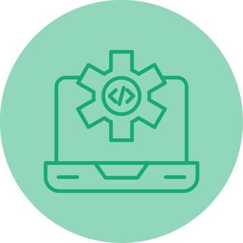 Dev Environment Workspace Line Two Tone Circle vector