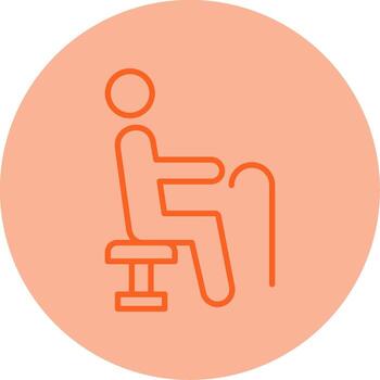 Designated Priority Seating Section Line Two Tone Circle vector